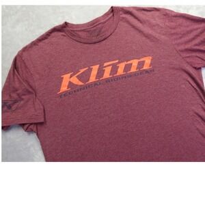Klim Technical Riding Gear Men's L Maroon Heather Graphic T-Shirt Short Sleeve